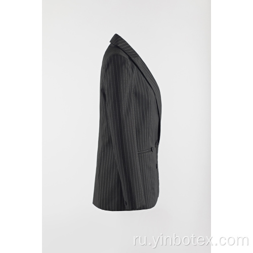 Черно-белый тканый костюм в вертикальную полоску